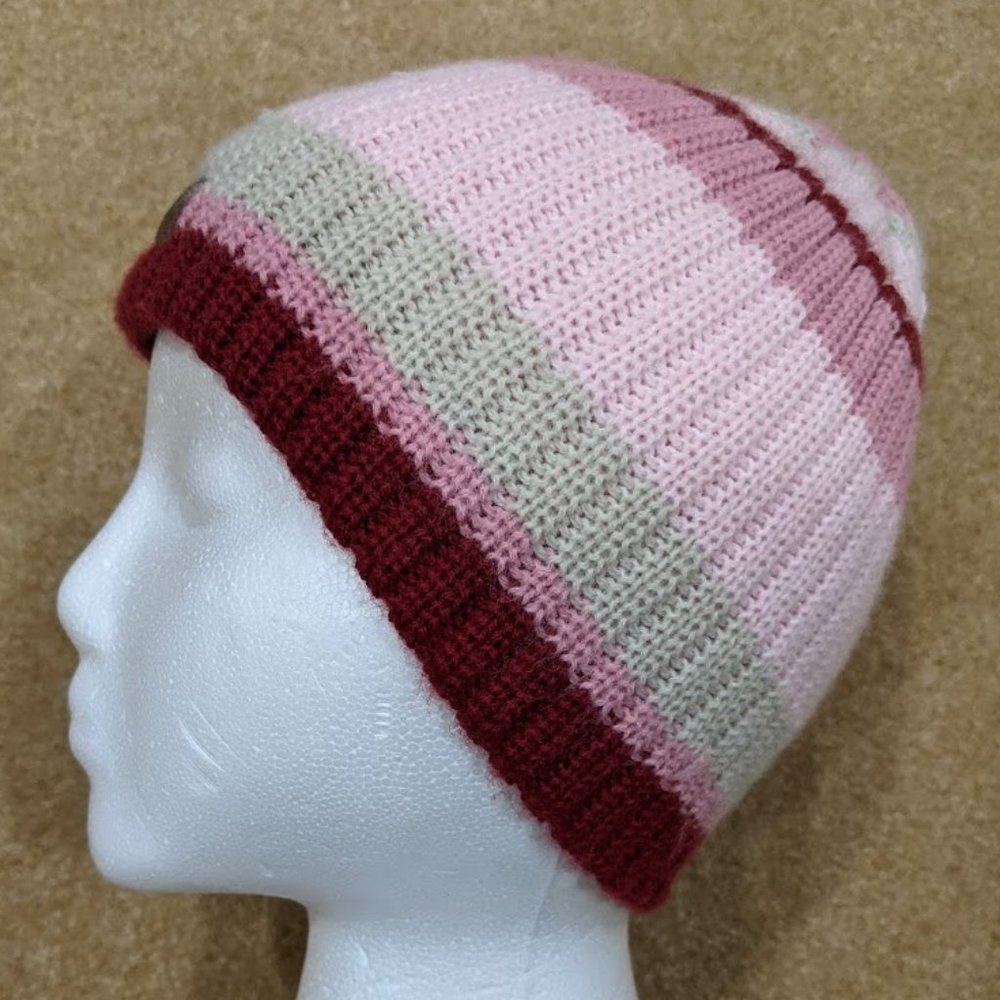 St. Moritz Knit Hat in Pink, Cream, Red